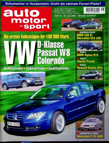 Deckblatt Auto Motor und Sport (16/2000)